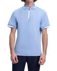 Bugatchi Quarter Zip Polo In Sky At Nordstrom