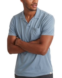Marine Layer Resort Gart Dyed Polo In Faded Denim At Nordstrom