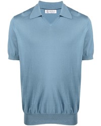 Brunello Cucinelli Rib Trimmed Cotton Polo Shirt