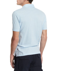Brunello Cucinelli Short Sleeve Pique Polo Shirt Powder Blue