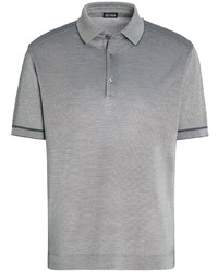 Zegna Silk Short Sleeve Polo Shirt
