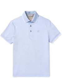 Canali Slim Fit Contrast Tipped Cotton Piqu Polo Shirt