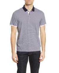 Ted Baker London Slim Fit Stripe Polo In Navy At Nordstrom