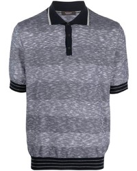 Peserico Stripe Pattern Cotton Polo Shirt