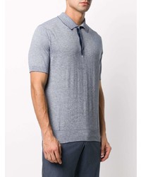 Canali Striped Pattern Polo Shirt
