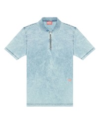 Diesel T Smith Zip Acid Washed Polo Shirt