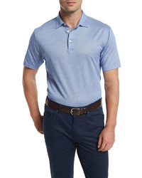 Peter Millar Take Five Short Sleeve Pique Polo Shirt Blue