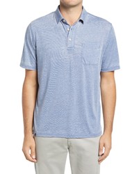 johnnie-O The Local Burnout Pocket Polo In Laguna Blue At Nordstrom