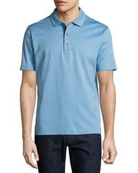 Robert Graham Turnell Cotton Polo Shirt Blue