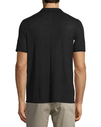 Vince Wool Blend Short Sleeve Polo Shirt