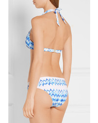 Heidi Klein Ventura Printed Halterneck Bikini Top Azure