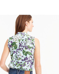 J.Crew Sleeveless Ruffle Button Up In Ratti Fruity Floral Print