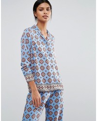 Warehouse Tile Print Pajama Blouse