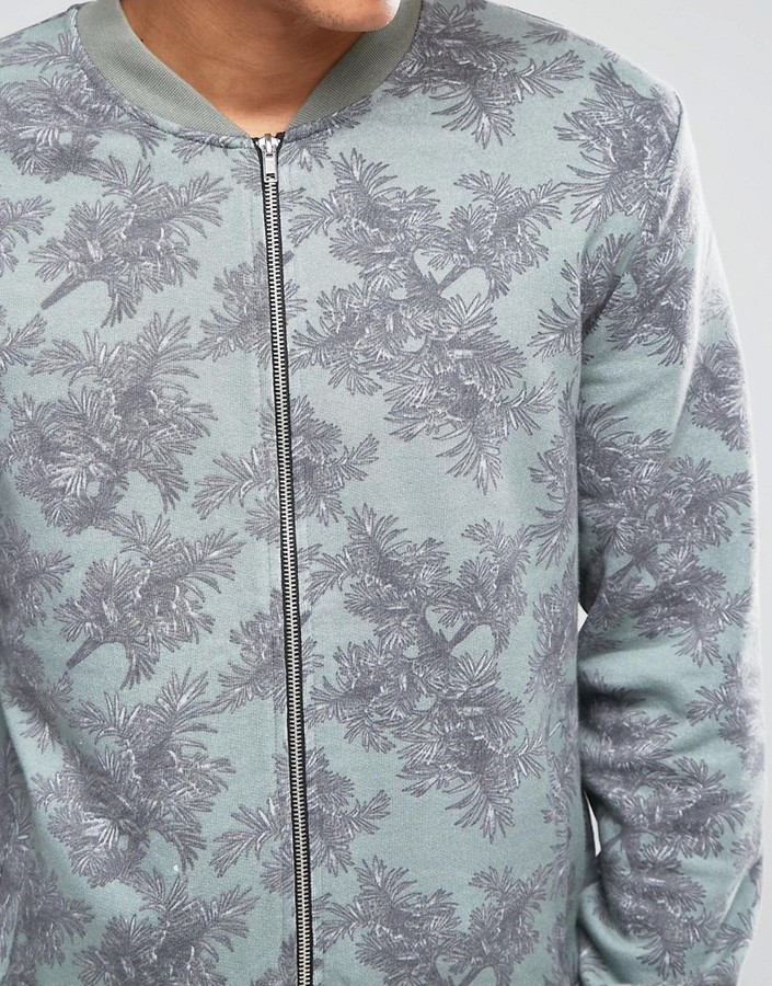 Asos Brand Floral Print Jersey Bomber Jacket, $49 Asos | Lookastic