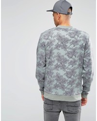 Asos Brand Floral Print Jersey Bomber Jacket