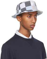 Thom Browne Grey Blue Patchwork Bucket Hat