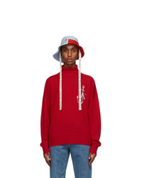 JW Anderson Red And Blue Asymmetric Bucket Hat