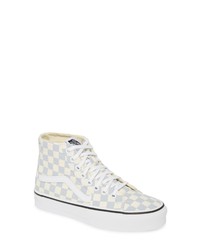 Light Blue Print Canvas High Top Sneakers