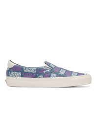 Vans Blue And Purple Logo Checkerboard Og Slip On 59 Lx Sneakers
