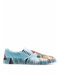 Doublet Graphic Print Fringed Sneakers