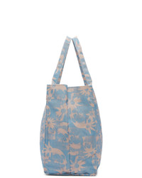 DOUBLE RAINBOUU Blue And Pink Paradise City Beach Tote