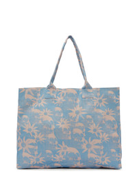 DOUBLE RAINBOUU Blue And Pink Paradise City Beach Tote