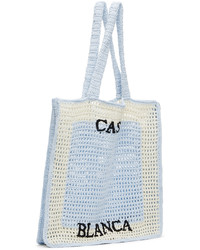 Casablanca Blue White Crochet Tote