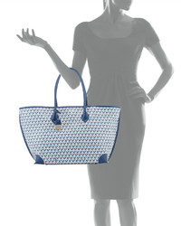Ivanka Trump Waikiki Printed Shopper Tote Bag French Blue