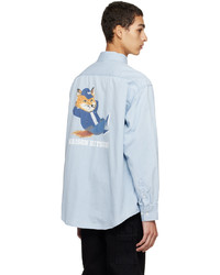 MAISON KITSUNÉ Blue Dressed Fox Print Shirt