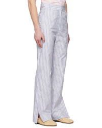young n sang Blue White Stripe Trousers