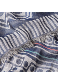 Paul Smith Fringed Printed Voile Scarf