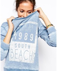 Asos Sweatshirt In Burnout With Miami Print