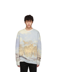 Amiri Blue And Multicolor Wolves Sweater