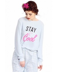 Wildfox Couture Stay Cool Baggy Beach Jumper In Light Blue Iris