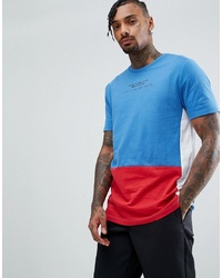ASOS DESIGN Asos Longline T Shirt With Colour Block Panelling And City Tex