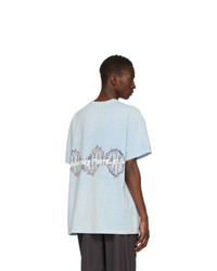 Filling Pieces Blue And Beige Logo Dna T Shirt