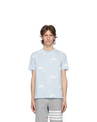 Thom Browne Blue Dolphin Icon Print T Shirt