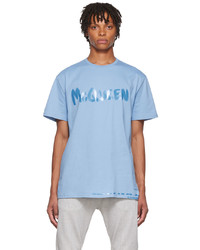 Alexander McQueen Blue Graffiti T Shirt