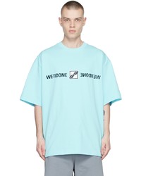 We11done Blue Mirror Logo T Shirt