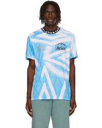 Aries Blue White Umbro Edition Jersey T Shirt