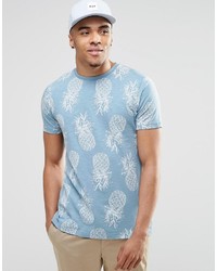 Asos Brand T Shirt With Pineapple Print In Textured Fabric