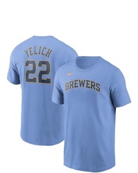 Nike Christian Yelich Light Blue Milwaukee Brewers Name Number T Shirt At Nordstrom