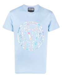 VERSACE JEANS COUTURE Holographic Logo Print T Shirt