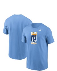 Nike Light Blue Kansas City Royals Cooperstown Collection Logo T Shirt