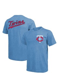 Majestic Threads Light Blue Minnesota Twins Throwback Logo Tri Blend T Shirt