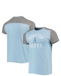 Majestic Threads Light Blueheathered Gray Houston Oilers Gridiron Classics Field Goal Slub T Shirt