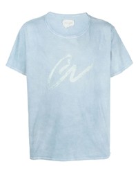 Greg Lauren Logo Print Cotton T Shirt