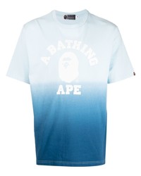 A Bathing Ape Logo Print Ombr Effect T Shirt