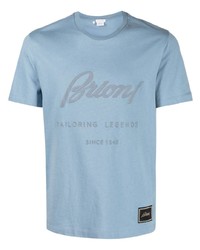 Brioni Logo Print Short Sleeved T Shirt