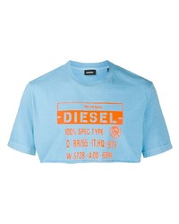 Diesel Logo Printed Cropped T Shirt